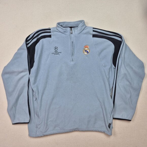 Adidas Real Madrid UEFA Champions League Official Men's Fleece Pullover Gray XL - Picture 1 of 6